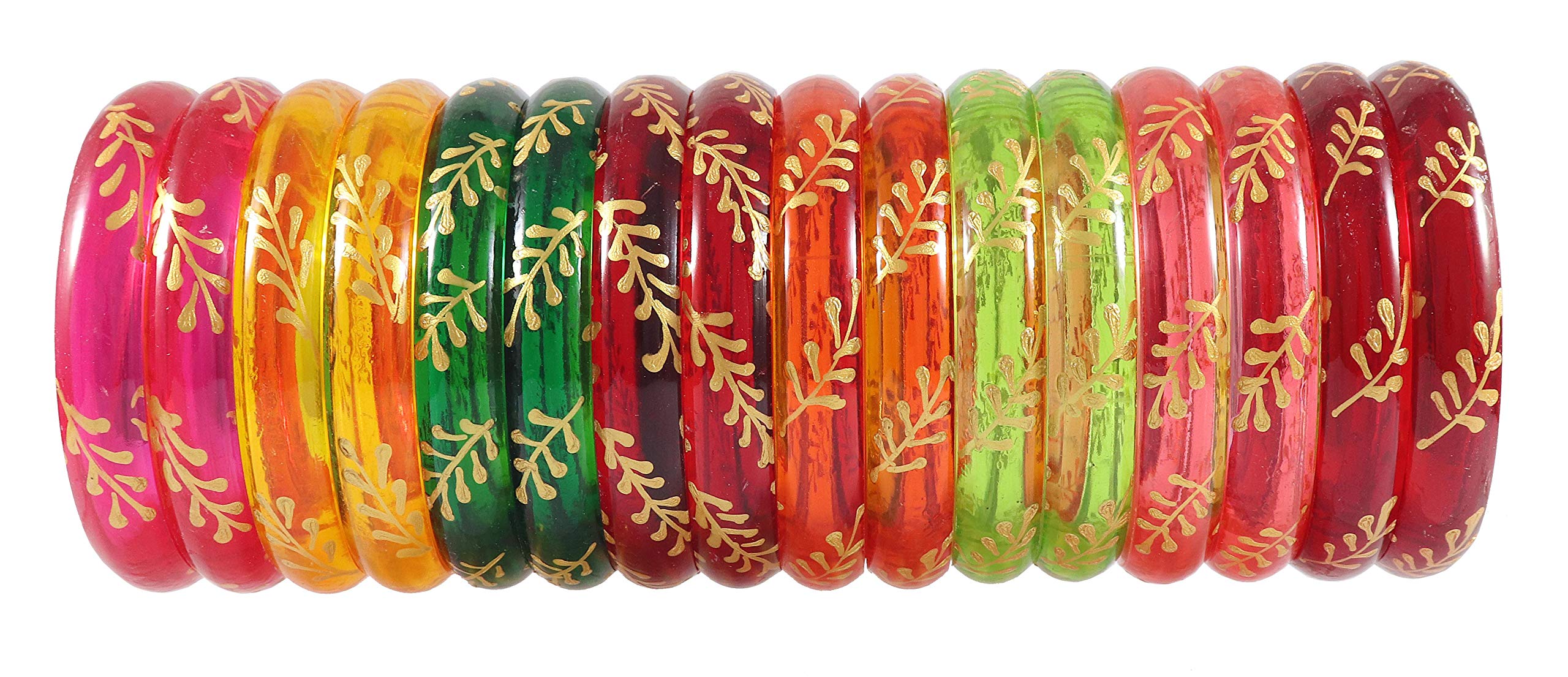 ZULKA Acrylic (Plastic) with Leaf Shaped Glossy Finished Kada Set For Women and Girls, (MultiColour3_2.6 Inches), Pack Of 16 Kada Set (B08J7PRWJ1) Amazon Price History, Amazon Price Tracker