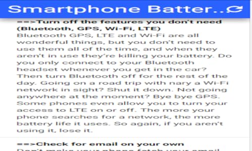 Smartphone Battery Life Info