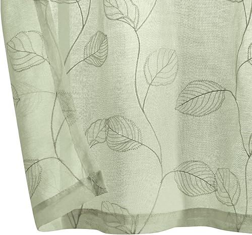Miniatura 6 de Valance Cenefa de cocina con diseño bordado de hojas