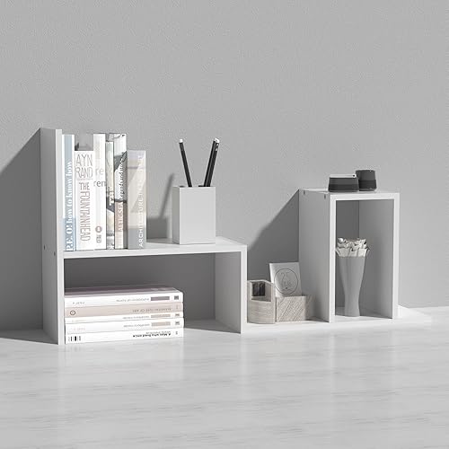 Miniatura 5 de MASAKA B&W - Organizador de escritorio de almacenamiento Kawaii para tu espacio de escritorio, estante de exhibición de plantas de doble H, estante