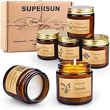 6 Pack Candles for Home Scented, Aromatherapy Jar Candles Gift Set for Women, Long Lasting Burn Soy Wax Candle, Scented Candle Gift Set for Birthday Easter Mother's Day
