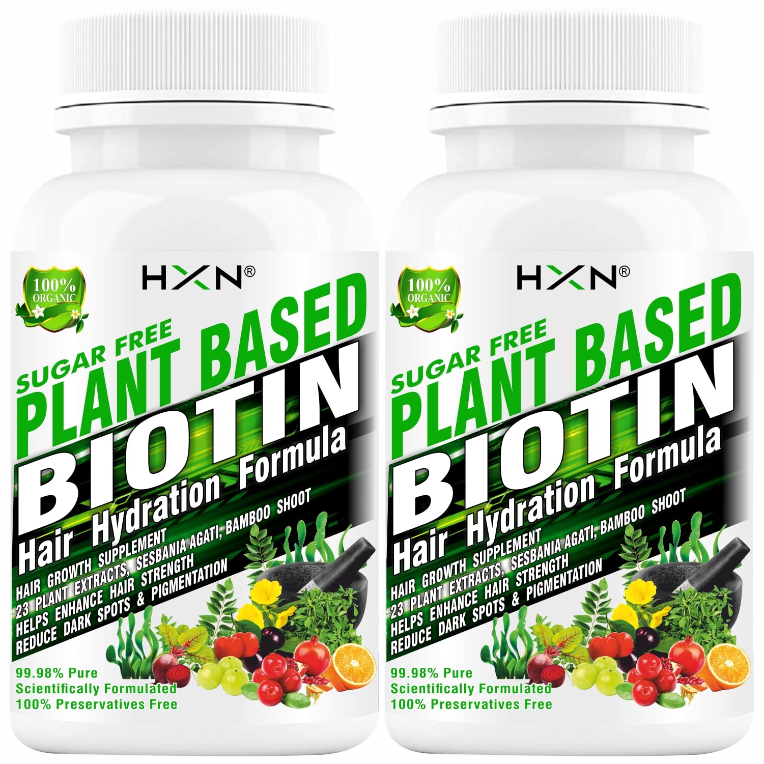 HXN Hair Supplements For Women, With Vitamin C, Glutathione Supplement &  Multivitamins, Plant-Based Biotin Tablets For Hair Growth, Fall Control &  
