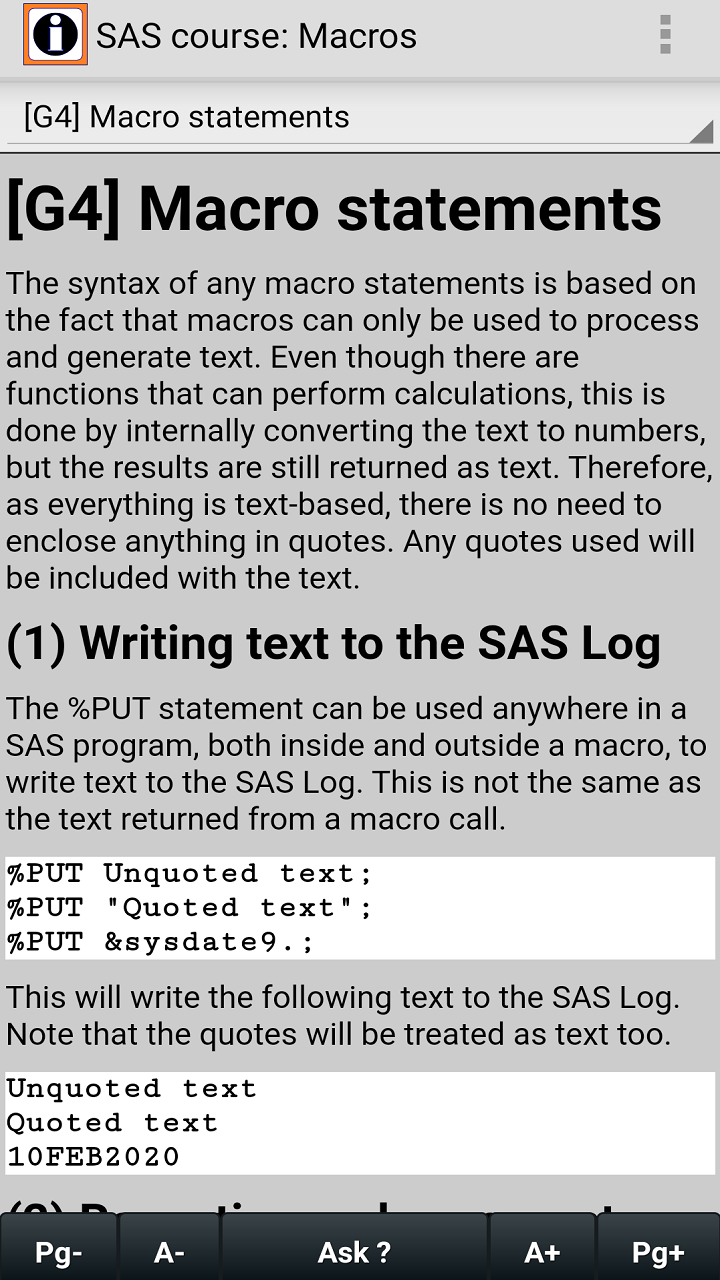 SAS course: SAS Macros - App on the Amazon Appstore