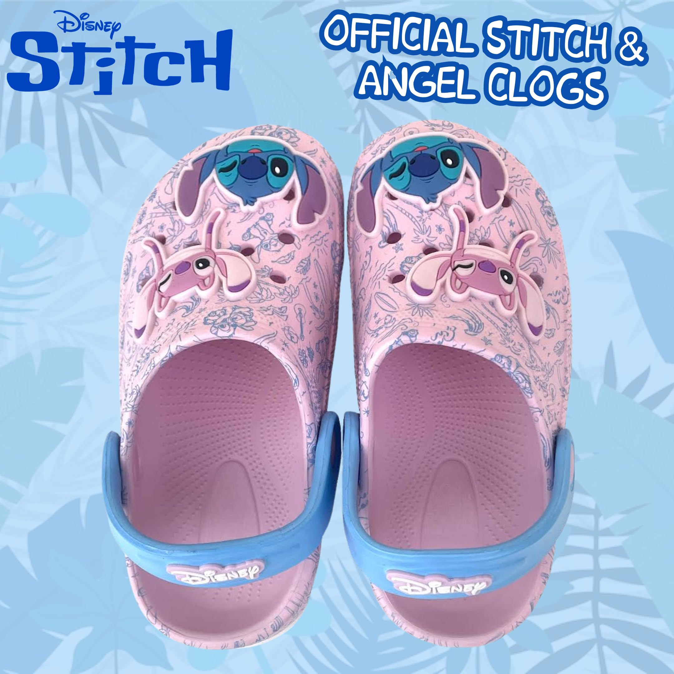 Disney Clogs Stitch Angel Sandalias Verano Sliders Correa Tobillo Zapatos Playa