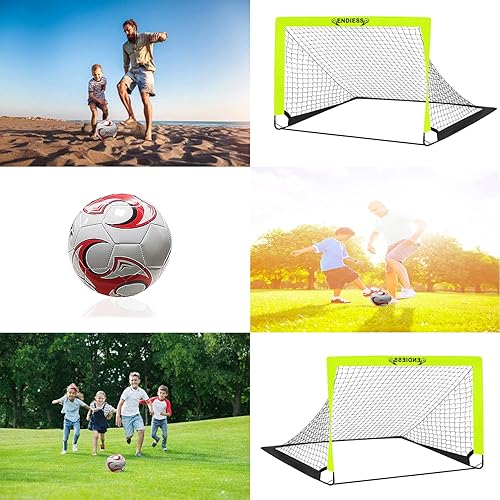 Miniatura 7 de Deportes niños practican porterías de fútbol, juego de red de fútbol plegable desplegable, redes de fútbol portátiles para práctica, mini porteros -