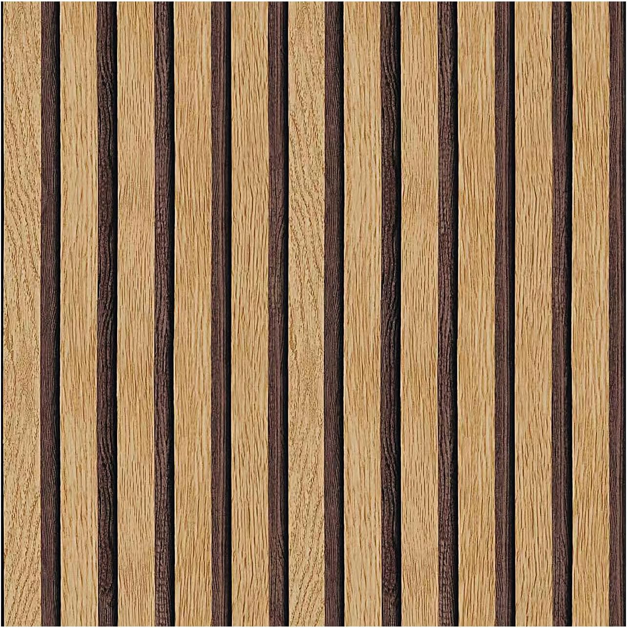 Wood Wallpaper Peel and Stick Wallpaper 17.3''×393'' Textured Faux Wood Contact Paper for Countertop Waterproof Removable Wall Paper Self Adhesive Vintage Wooden Slat Wallpapers Kitchen Wall Vinyl