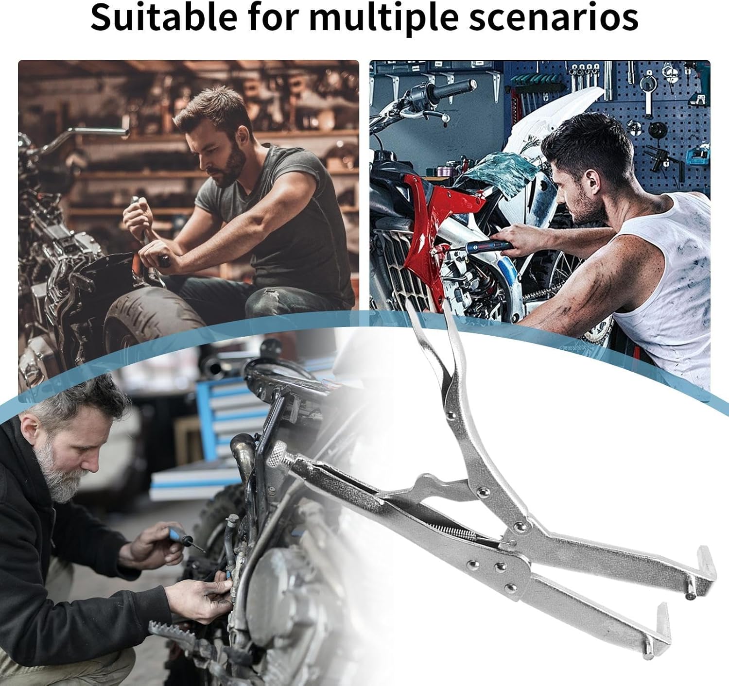 Torque Lock Wrench - Flywheel Pulley Holder | Adjustable Grip with Anti-Slip Teeth, Multi Point Contact for Motorcycle Clutch, Automotive Flywheel, Sprocket Alignment and Gear Maintenance