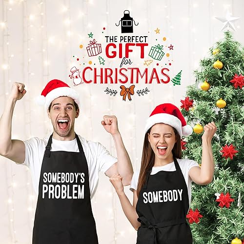 Miniatura 6 de Divertidos delantales para parejas, ideas de regalo para él, juego de cocina de cocina, cumpleaños, boda, compromiso, despedida de soltera