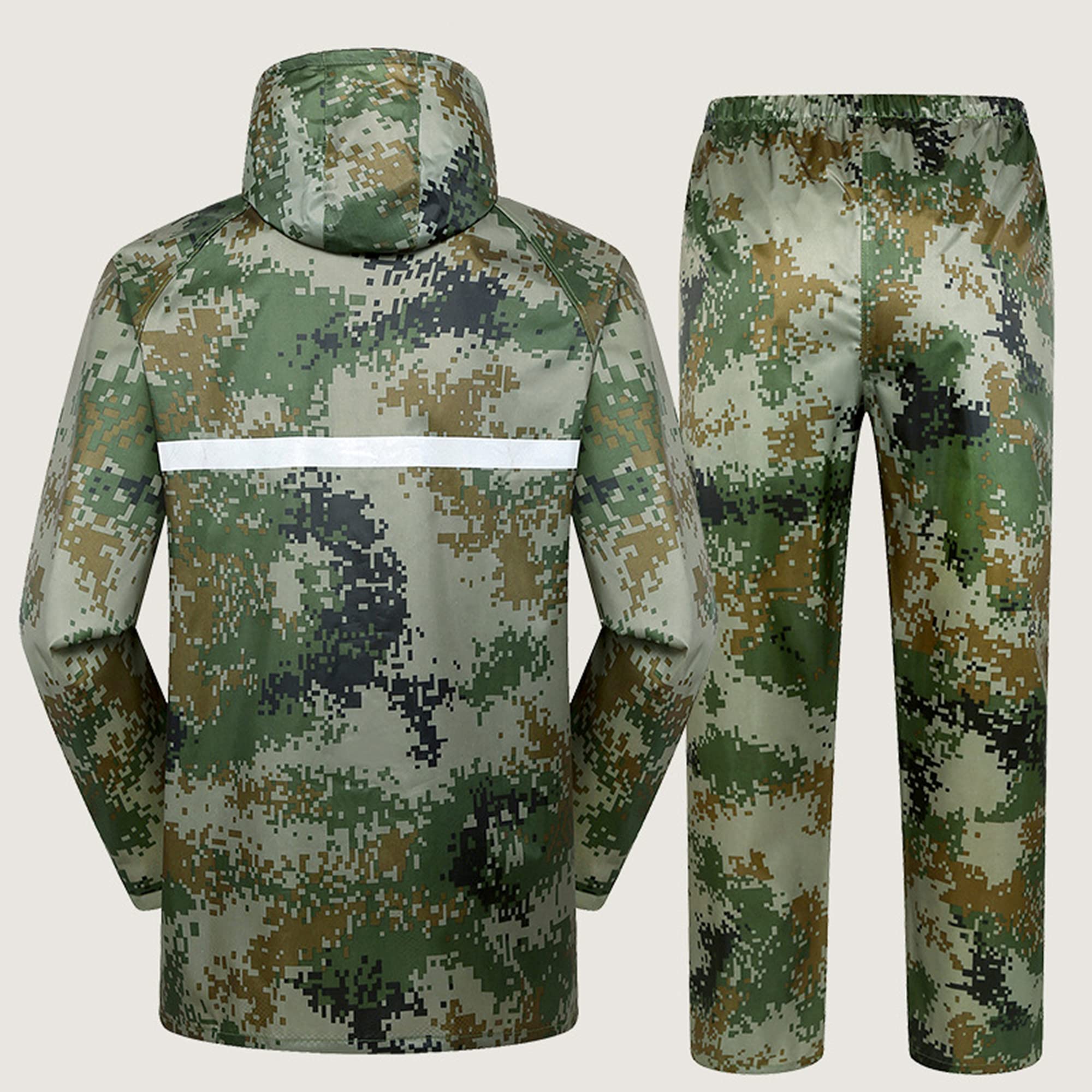 Klzzuk Manteau de Pluie Imperméables à Vélo (Veste + Pantalon),Veste de Pluie Respirante avec Bande RéfléChissante,Combinaison de Pluie de Camping de Pêche en Plein Air pour Hommes Femmes