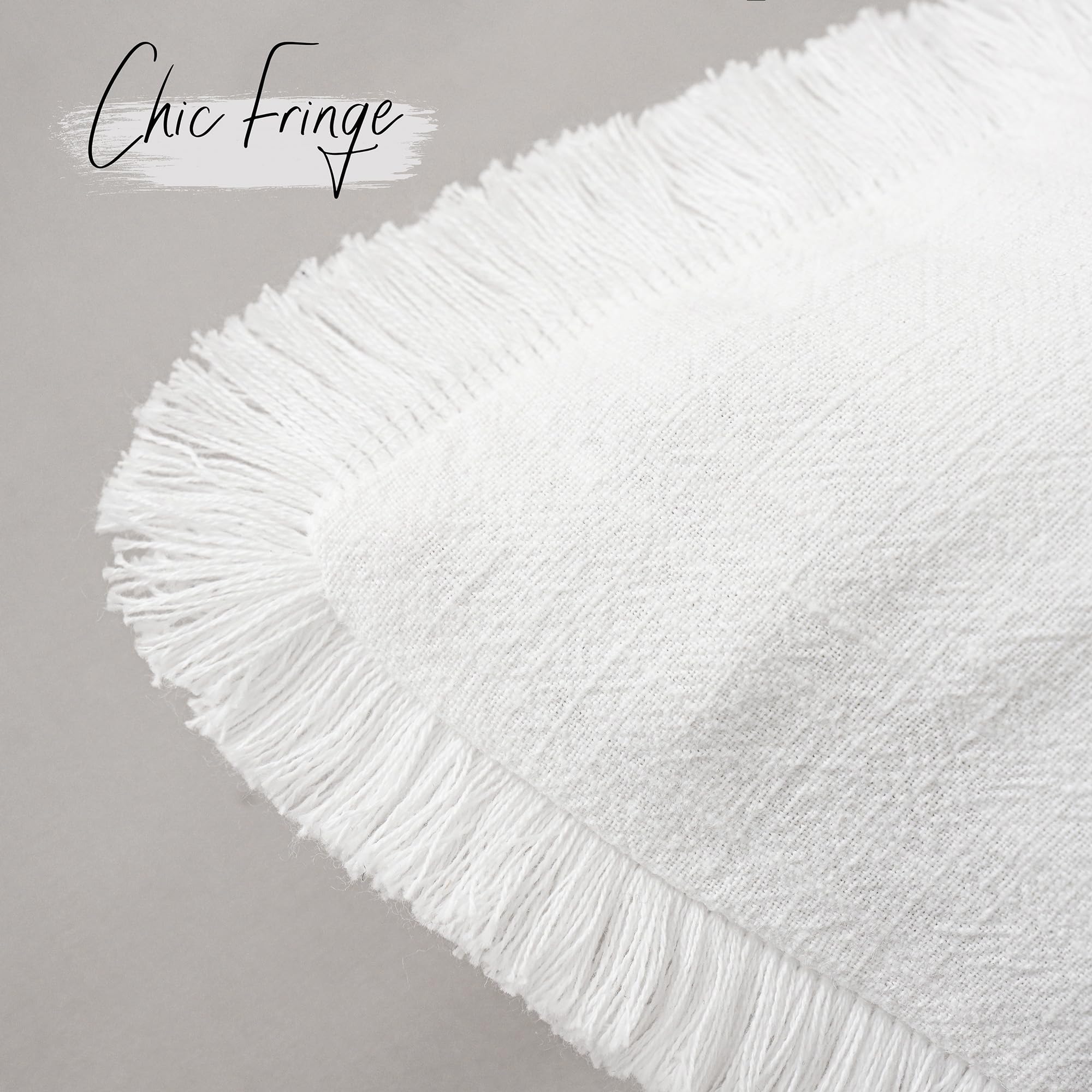 ANRODUO Confezione da 2 federe decorative in lino, colore