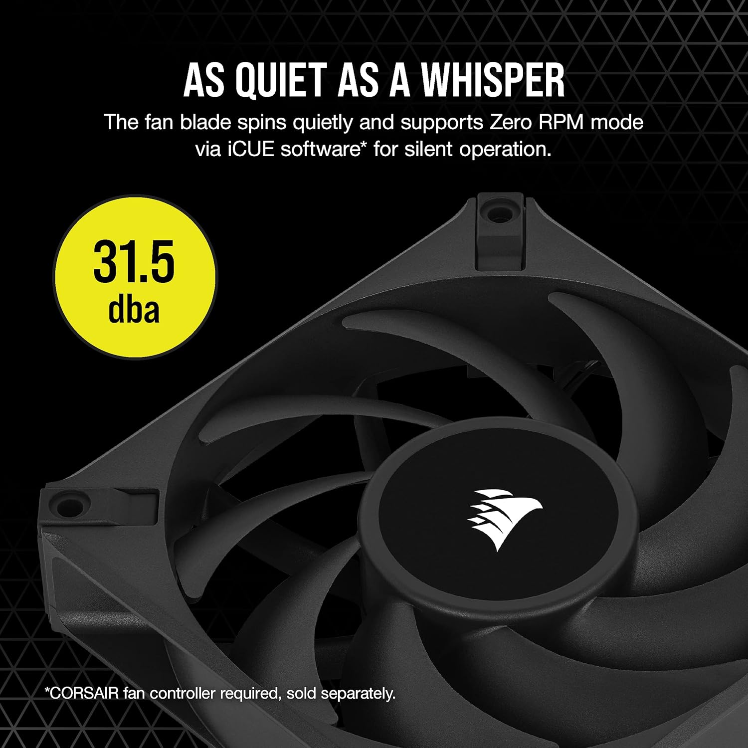 Corsair AF120 Elite, High-Performance 120mm PWM Fluid Dynamic Bearing Fan with AirGuide Technology (Low-Noise, Zero RPM Mode Support) Single Pack - Black : Electronics