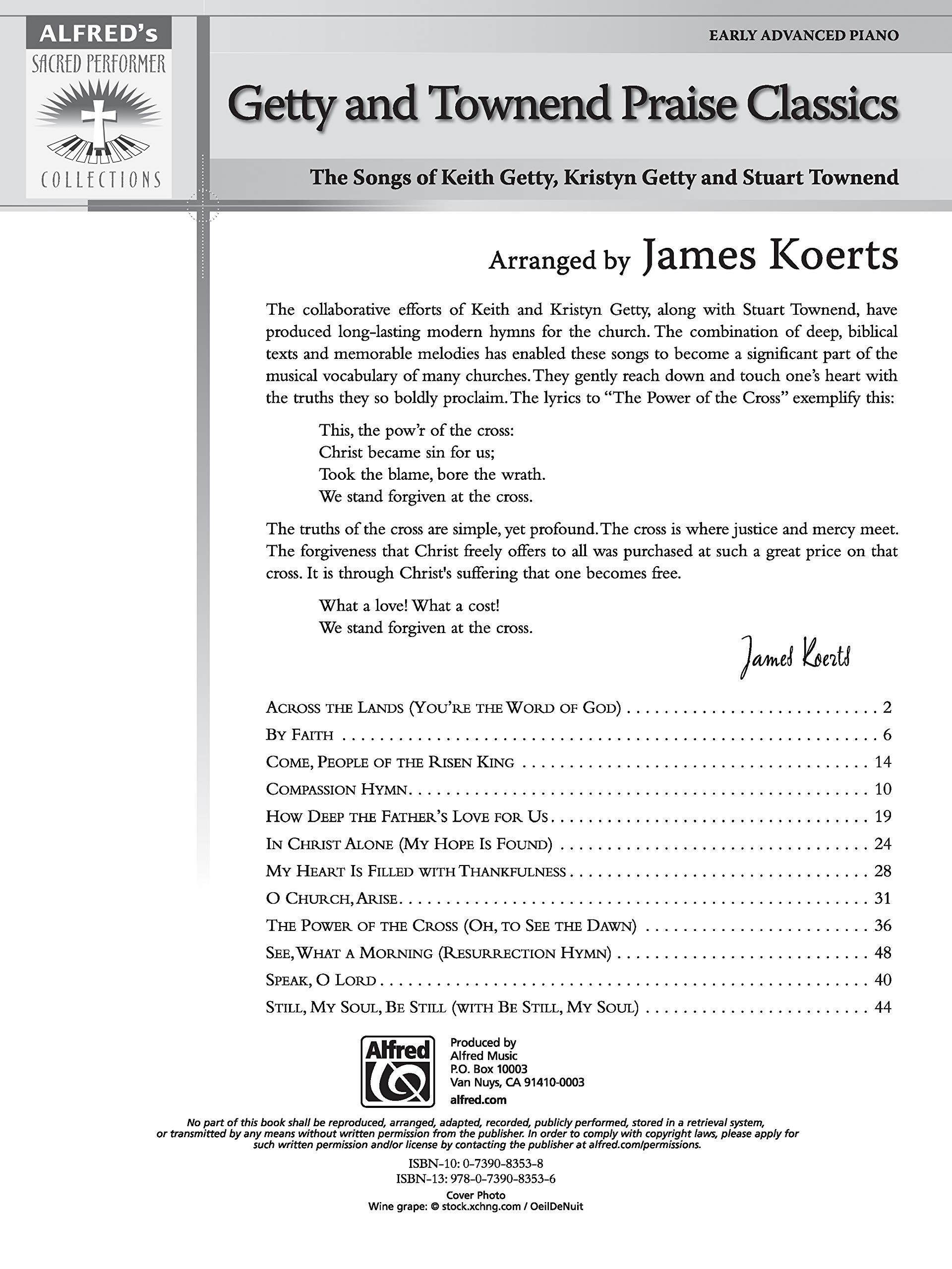 Getty and Townend Praise Classics: The Songs of Keith Getty, Kristyn Getty and Stuart Townend, Early Advanced Piano