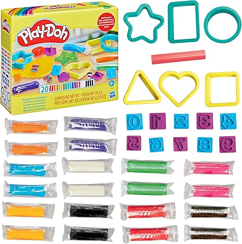 Miniatura 14 de Play-Doh Juego de números y formas con 17 herramientas y 20 palos compuestos, juguetes de artes y manualidades para niños de 3 años y más