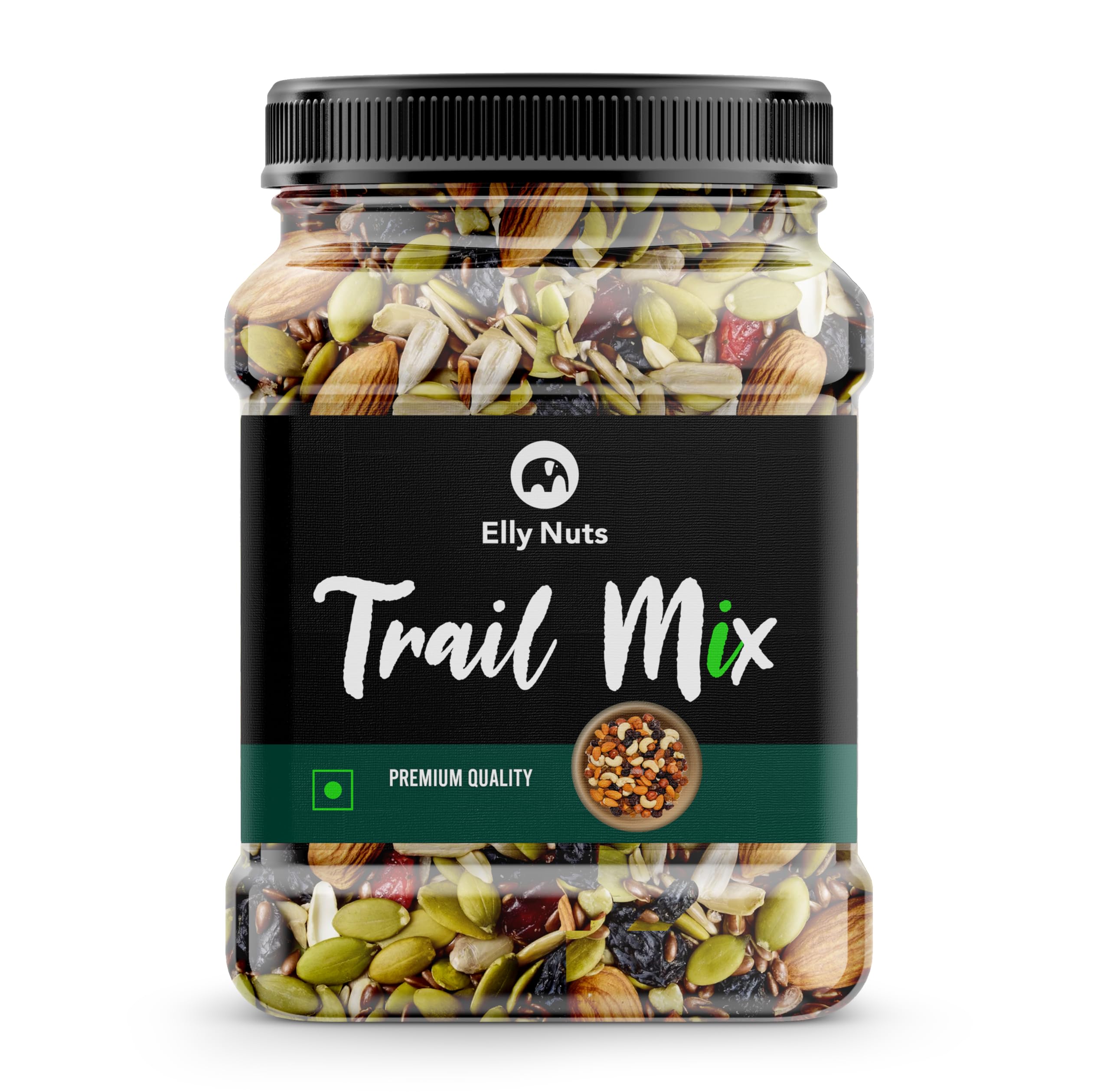 Elly Nuts 100% Natural And Premium Healthy Trail Mix - Almonds,Cashew,Raisins,Black Raisins,Pumpkin,Sunflower,Flax Seeds,Healthy Snack,Nuts And Dry Fruits Diwali Gift Pack 1 Kg - Diwali Gift Pack (B0CKLM2G9L) Amazon Price History, Amazon Price Tracker