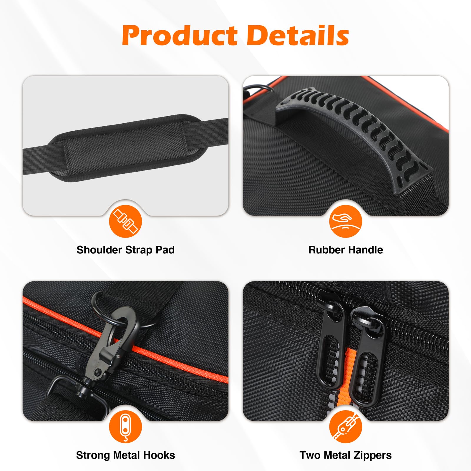 Tragbare Tragetasche, kompatibel mit Jackery Explorer 500 V2, wasserdichte Reisetasche Aufbewahrungstasche mit Taschen für Powerstation Solargenerator, Ladekabel und Zubehör