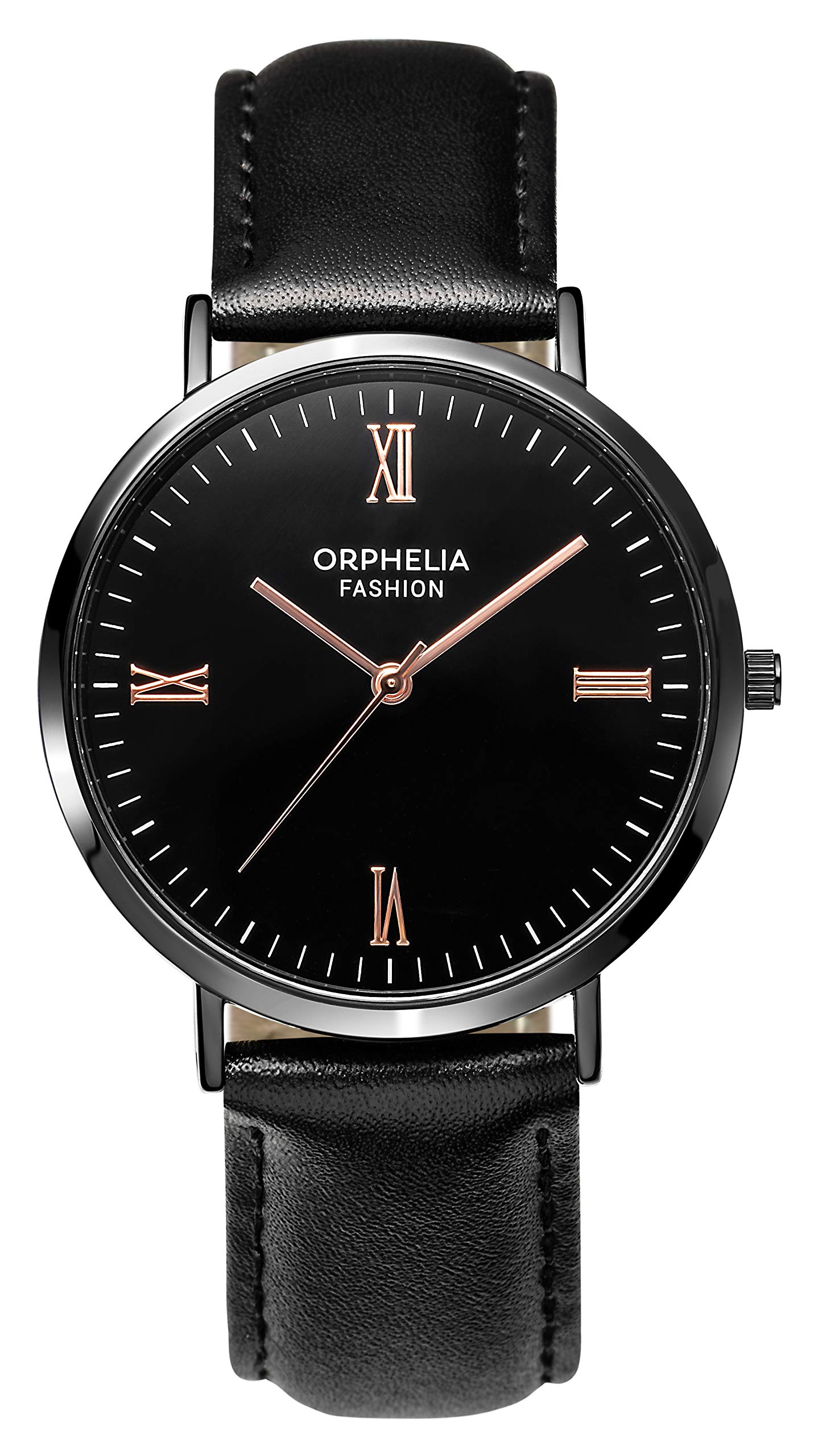 OrpheliaFashion Mens Analogue Watch Alium with Leather Strap