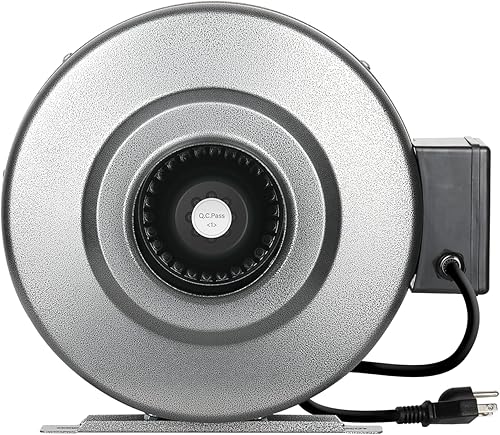 iPower GLFANXINLINE4 Ventilador de ventilación de conducto en línea de 190 CFM de 4 pulgadas para carpas de cultivo cable de alimentación a tierra