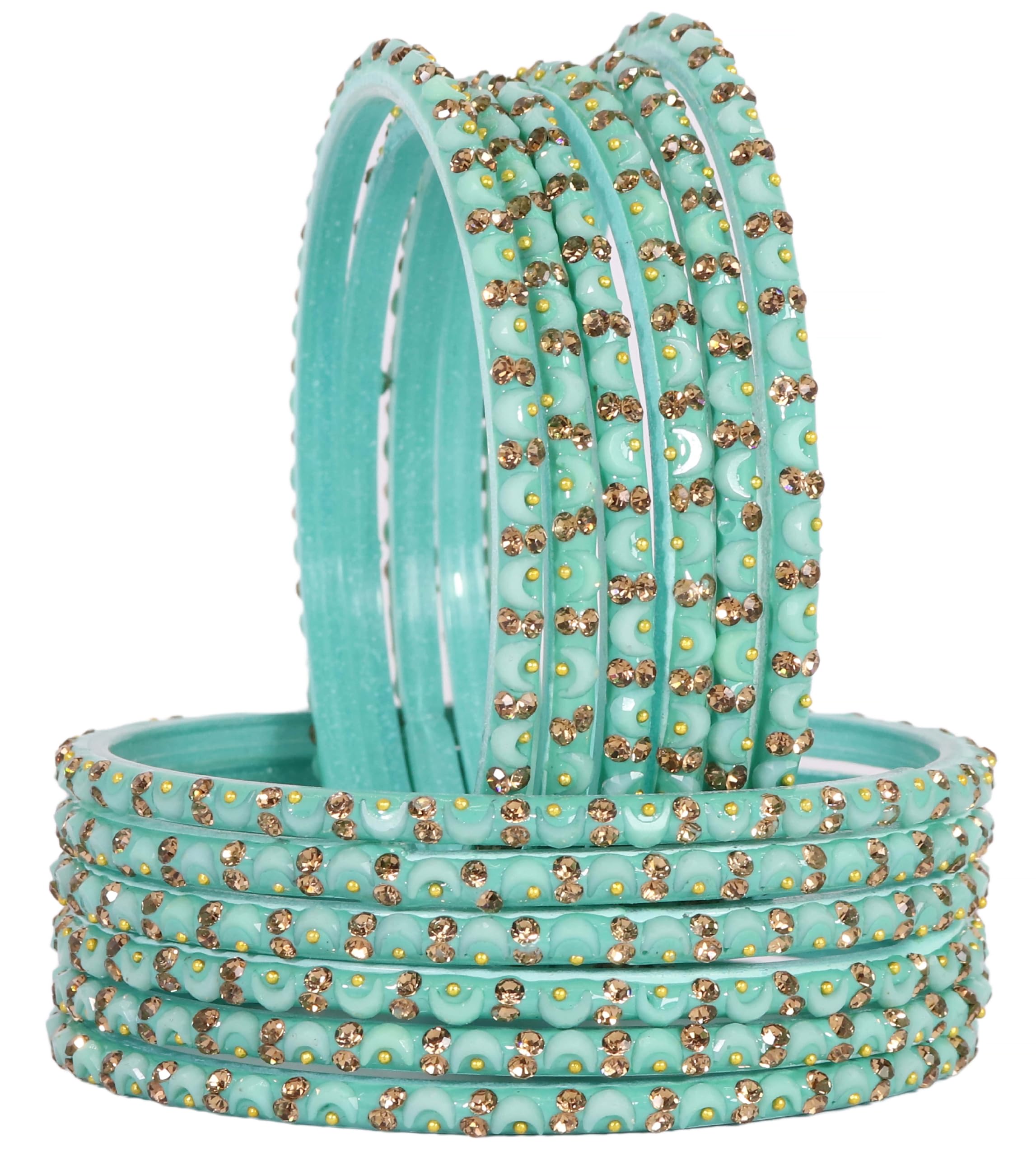 LAVAZZA Glass Golden Diamond Stone & Beads Work Stylish Bangles Set For Women & Girls | kanch ke kade | Churi Set Chudi Set For Women | Ladies Glass Bangles-(AB4-Brijwasi-Sentro-2.6) (B0D4M7PW3V) Amazon Price History, Amazon Price Tracker