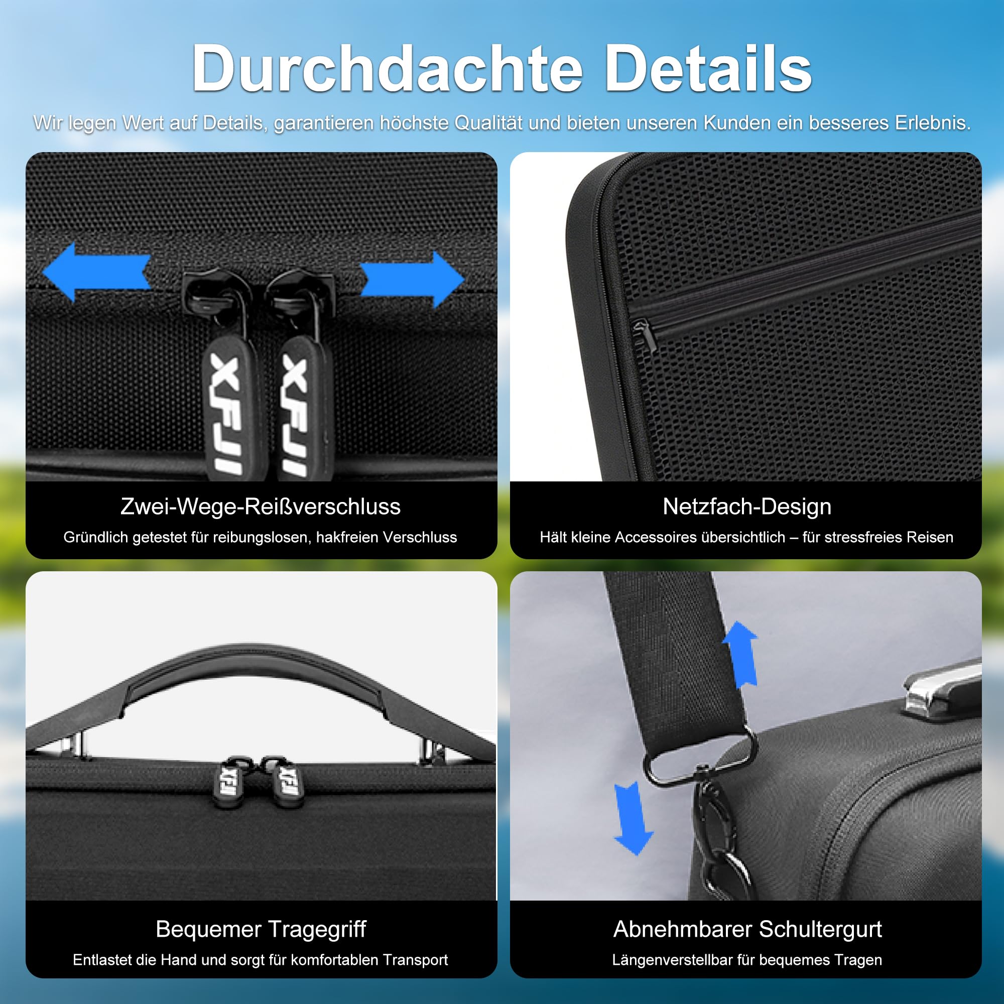 Drohnen Tasche Case für DJI NEO 2 Motion Combo, PU Leder Harte Tragetasche für DJI NEO 2, Wasserdicht, Tragbar, Schultertasche für Drohne Schwarz, RC 2 Fernbedienung, Akku und Zubehör