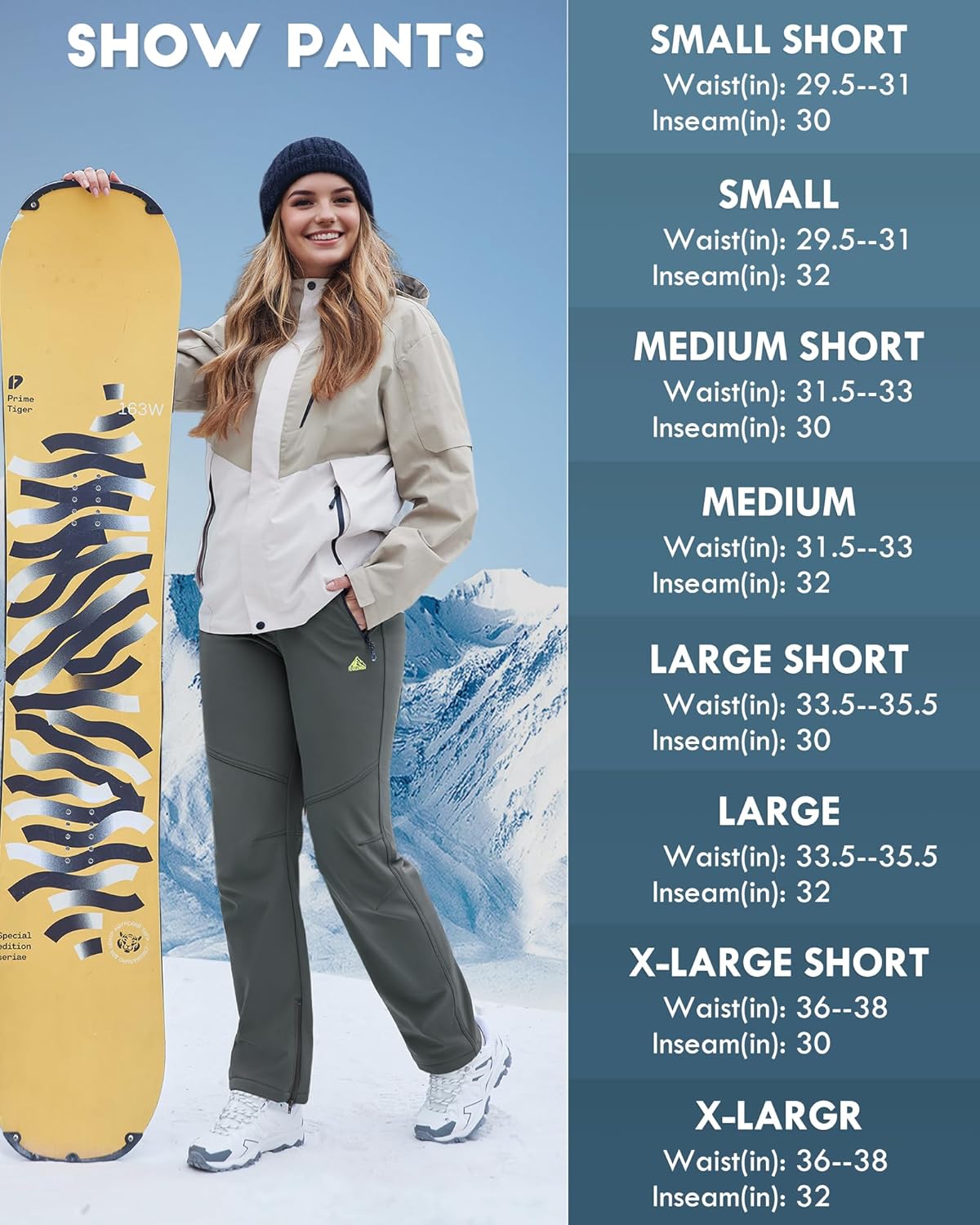 IGOLUMON Snow Ski Pants Womens Waterproof Fleece Lined Pants Winter Insulated Softshell for Hiking Snowboard Outdoor - Image 6