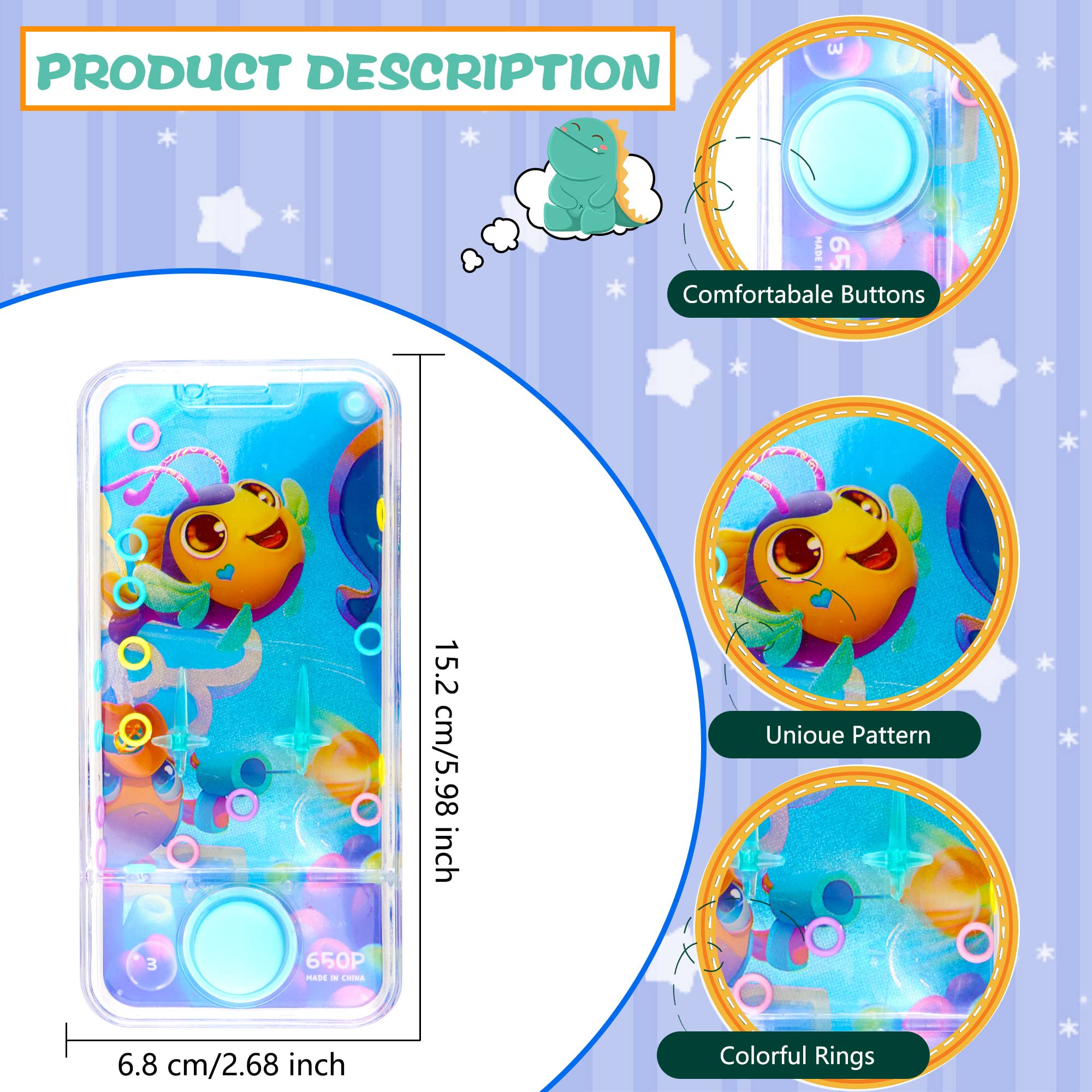 Rcanedny 8 Pieces Handheld Water Games Water Toss Ring Game Handheld Water Ring Toy for Kids Party Favors Novelty Water Game Prizes Relaxing