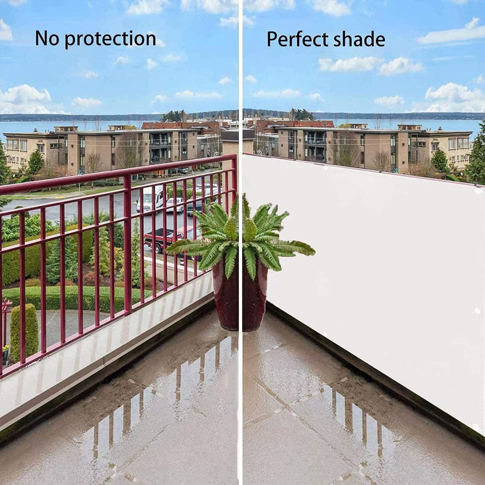 0,7 x ochrona przed wzrokiem UV HDPE, ochrona przed wiatrem i promieniowaniem UV, do balustrad balkonowych i tarasowych, opaska kablowa w zestawie, trwała biała osłona ogrodzenia ogrodowego