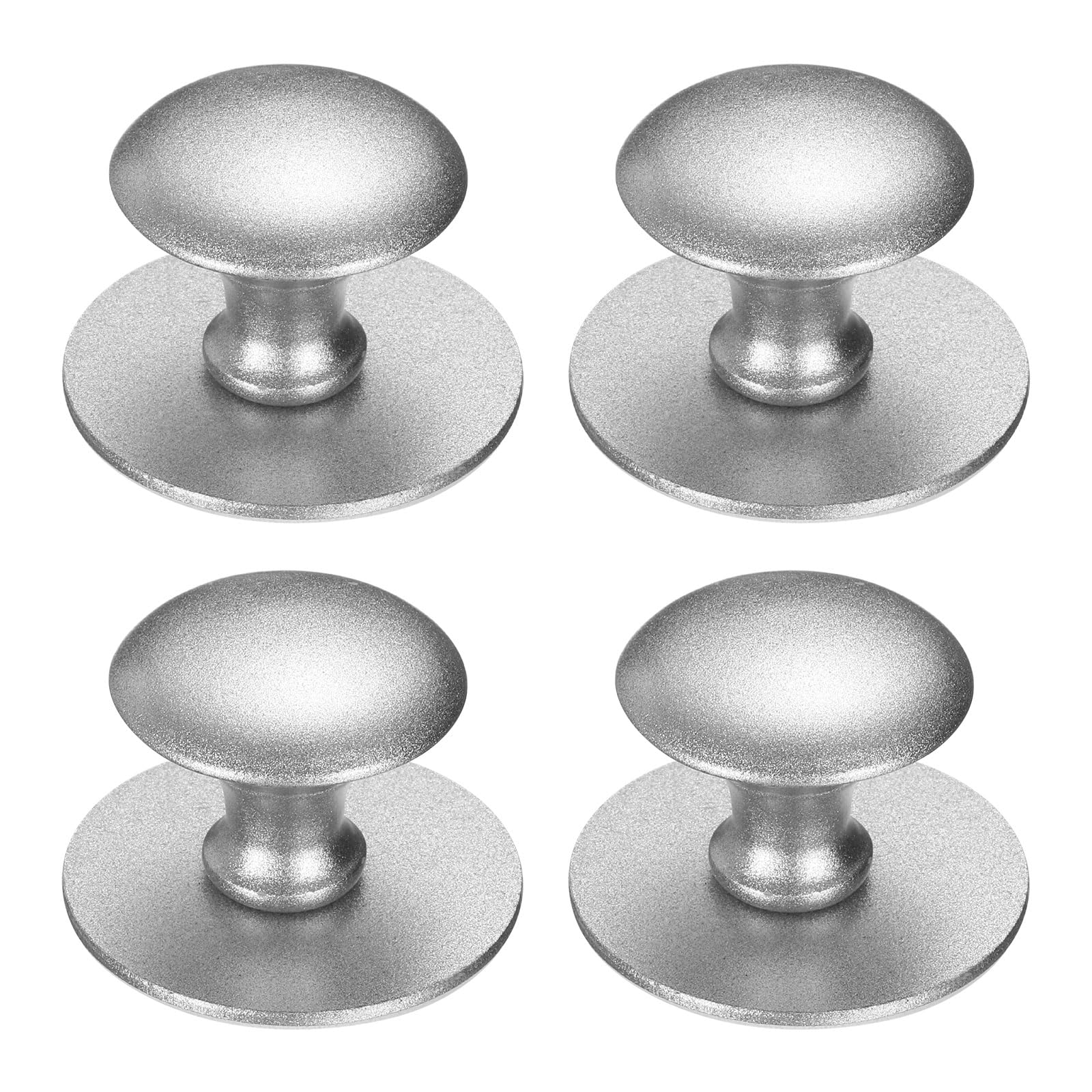 sourcing map 4 Pack Adhesive Cabinet Knobs, Stainless Steel Stick on Drawer Knobs, Round Self-Stick Instant Cabinet Handle Pulls for Window Wardrobe Cupboard Drawer Closet, Silver โ image 1