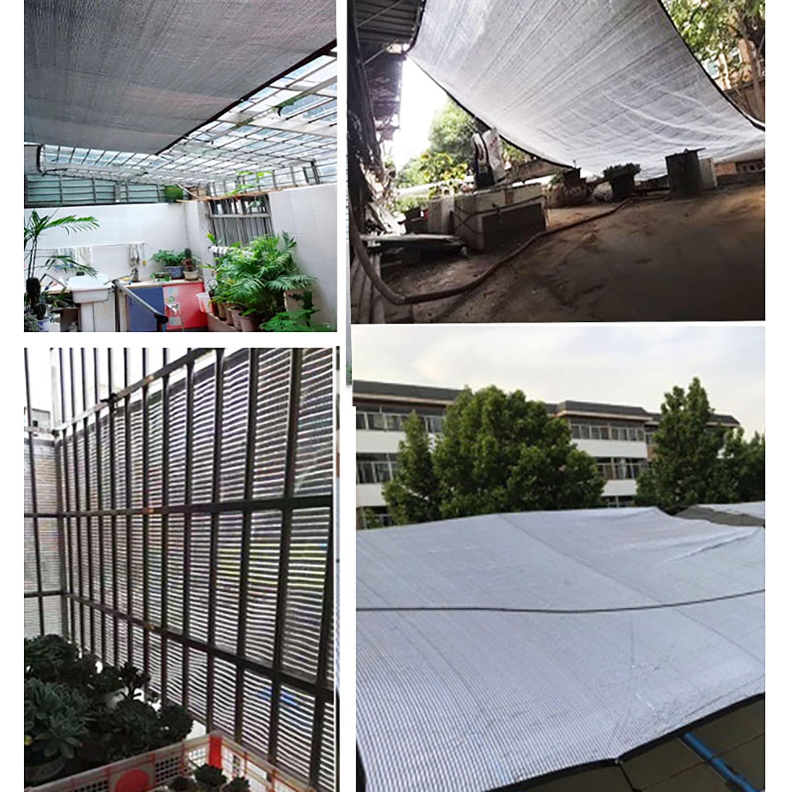 Odblaskowa folia aluminiowa, balkon, ochrona przed promieniowaniem UV, termiczna siatka na patio i balkon (4 x 6 m) ochrona przed słońcem i warunkami atmosferycznymi