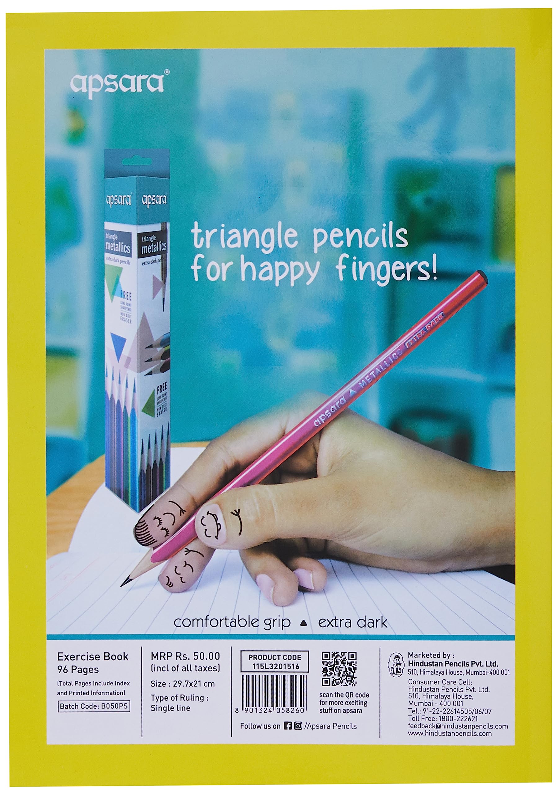 Apsara Longbook A4, 29,7 x 21 pagine, 96 righe singole
