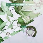 REZAYMRS Floral Shower Curtain with 12 Hooks, 72''x72'' Waterproof Polyester Fabric Shower Curtains for Bathroom, Weighted Hem Bathtubs Hotel Curtain, Machine Washable, Quick Dry (Green)