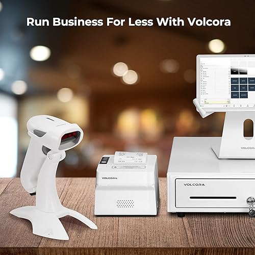 Miniatura 7 de Volcora Escáner inalámbrico de código de barras Bluetooth, escáner de código QR, escáneres de mano portátiles USB con conexión de soporte con