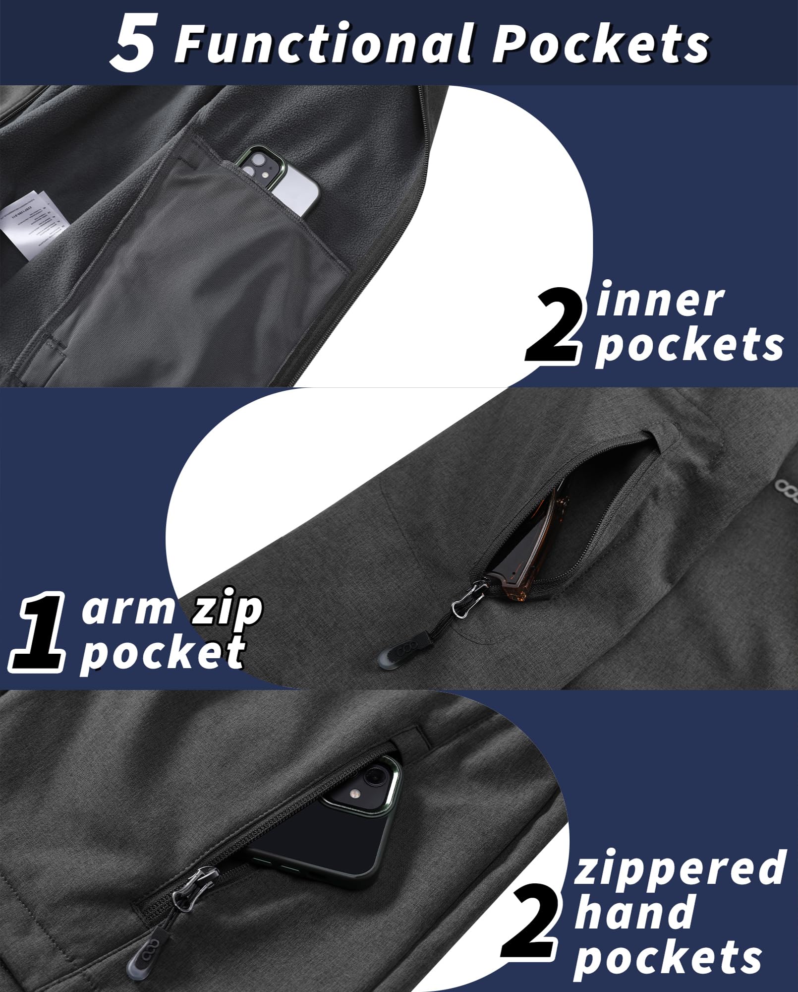 33,000ft Chaqueta para hombre, impermeable, transpirable, Softshell, chaqueta de entretiempo, cortavientos, chaqueta de senderismo con capucha