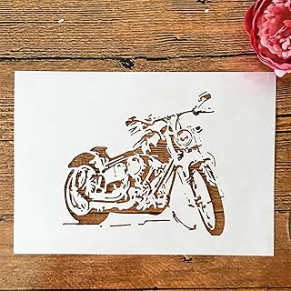 TIAMECH A4 Reusable Motorcycle Stencil for Painting - Vintage Motors Layering Template, DIY Wall Art, Wood Furniture, Scrapbook & Crafts (8.3x11.7inch)