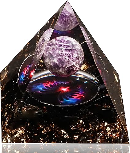 Miniatura 12 de Pirámide de orgón Energía Postiva, Pirámide de Orgonitas de Chakra Amatista, Pirámide de Orgonita para el Éxito, Generador de Energía Pirámide