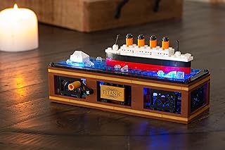 Brick Loot Titanic Iceberg Model Kit – 319-Piece Ship Building Set with LED Lights, DIY Architecture Kit for Adults & Teens, Compatible Bricks, Educational STEM Toy, Collectible Display Gift