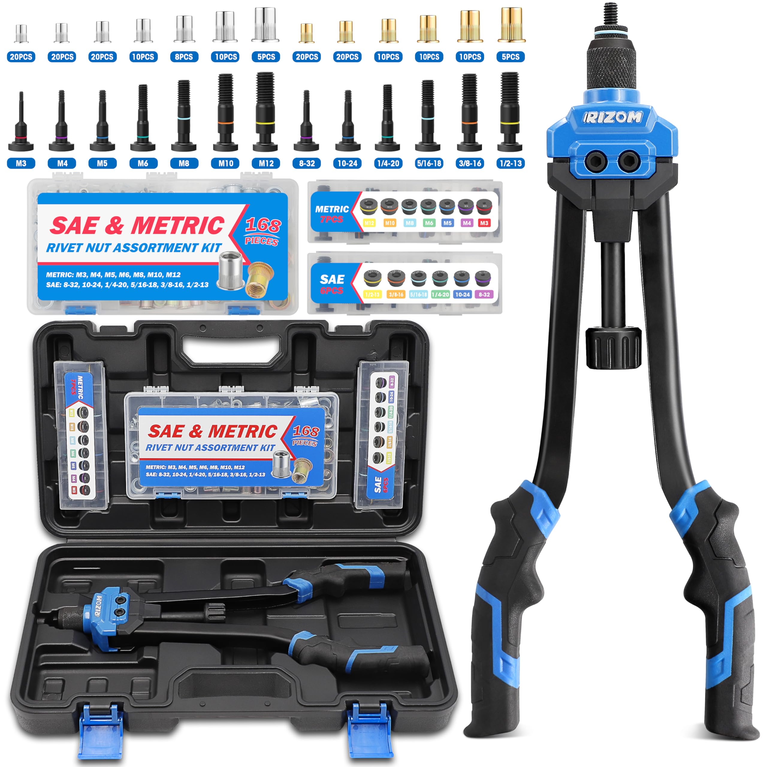 Amazon.com: Rizom Rivet Nut Tool, 16” Rivnut Tool Kit with 13