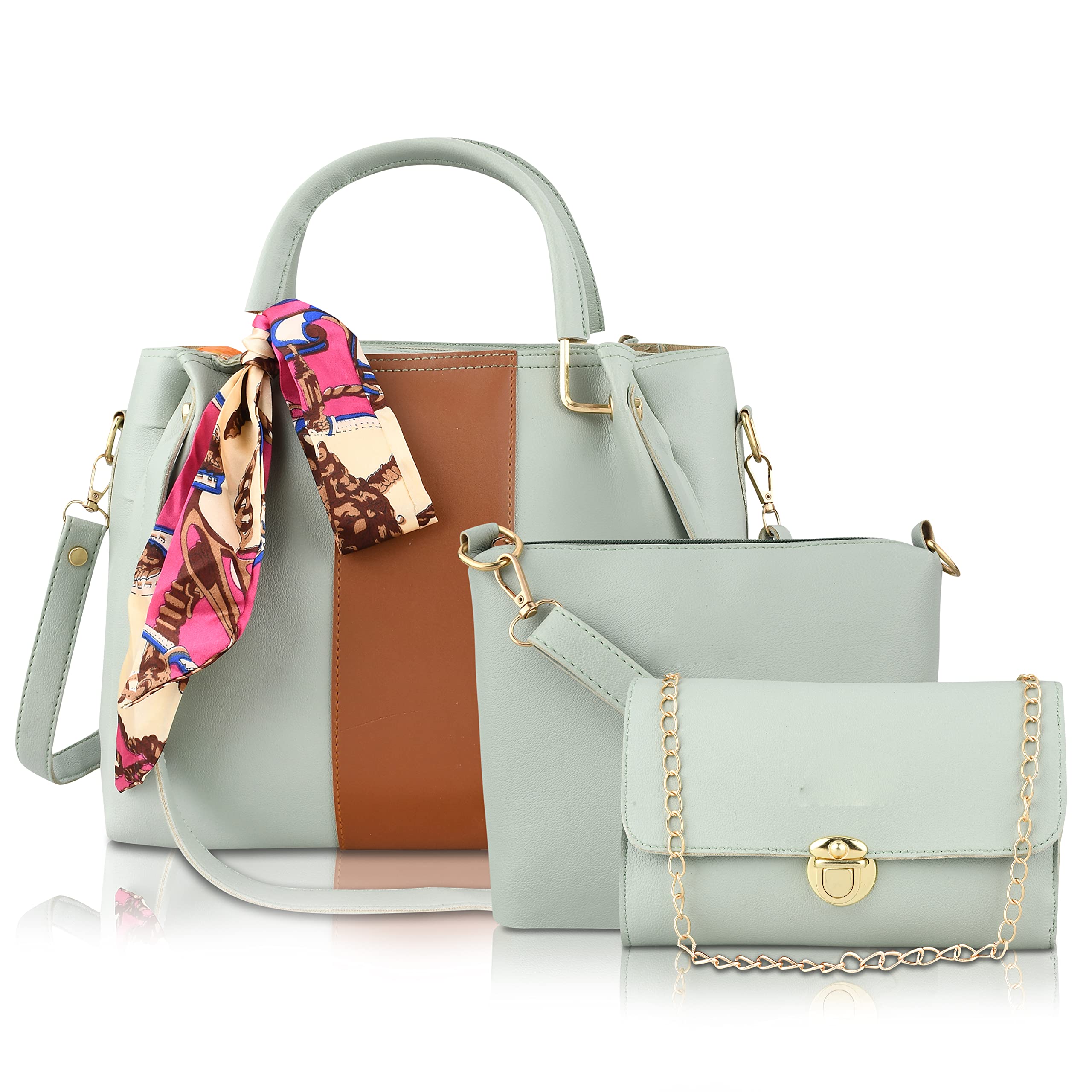 Fargo Handbag For Women And Girls Combo Set Of 3 (SeaGreen_Tie_FGO-484) (B0B79WLSY8) Amazon Price History, Amazon Price Tracker