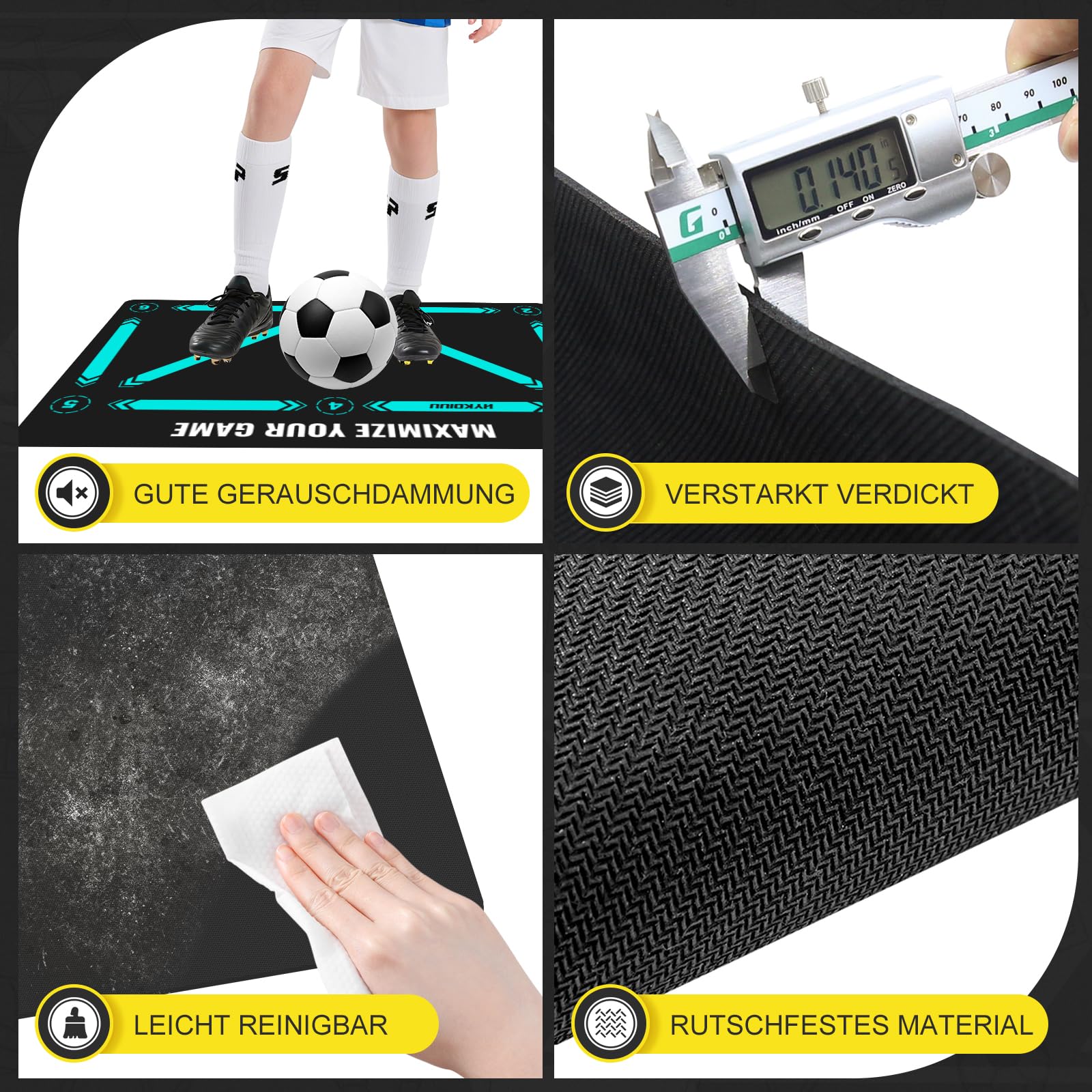 Fussball Matte 60 * 90cm Fußball Trainingsset Mit Schulungsvideo Rutschfesten Fussballsocken – Fußball Trainingsmatte Für Ballkontrolle & Schritt-üBungen Fussballmatte Training Kinder