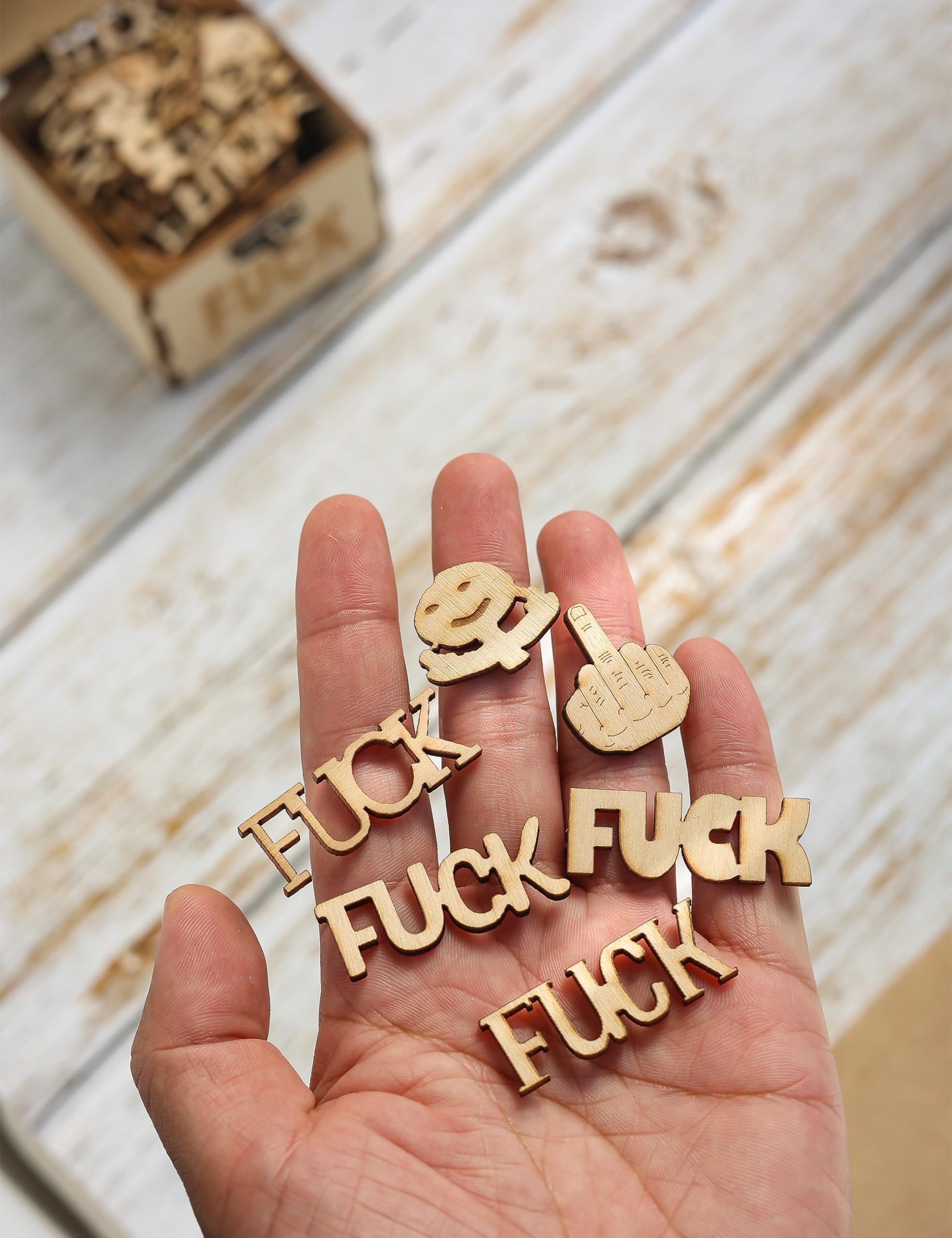 Amazon.com: Funfeel Wooden Fuck Jar, 100 Count, Letter Print, Snap