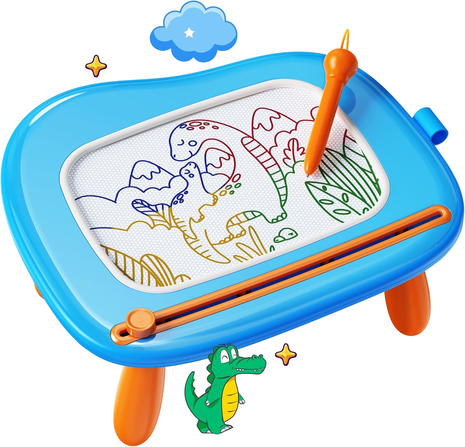 Product image of KOKODI Magnetic Drawing Board, Toddler Girl Toys for 1-2 Year Old, Large Doodle Board Pad Learning and Educational Toys for 1 2 3 Year Old Baby Kids Birthday Gifts(Blue)