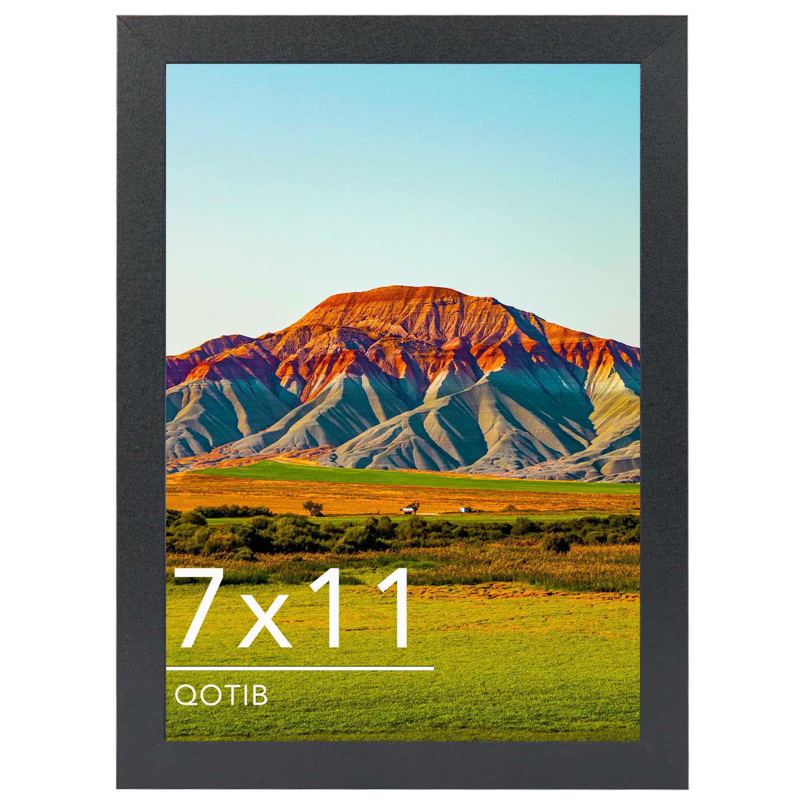 Photo 1 of QOTIB 10x15 Picture Frame Black for Wall Mounting, Horizontal and Vertical Formats for Wall Hanging, Wood 10x15 Frame, Black, 1 Pack
