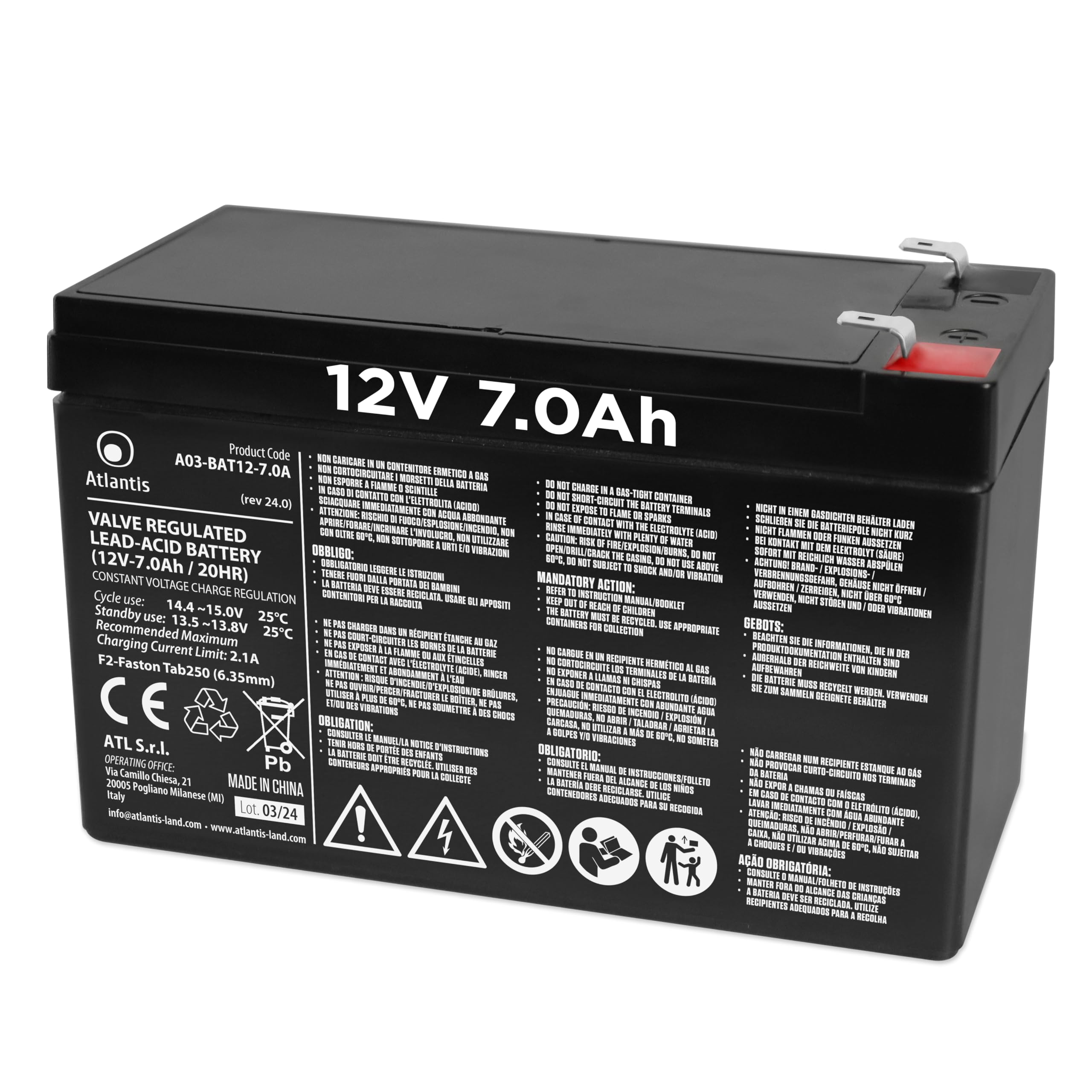 Batteria Piombo 6V 4Ah Velamp - Ricaricabile, Ermetica, Per Allarmi, UPS E Domotica - Foto 3