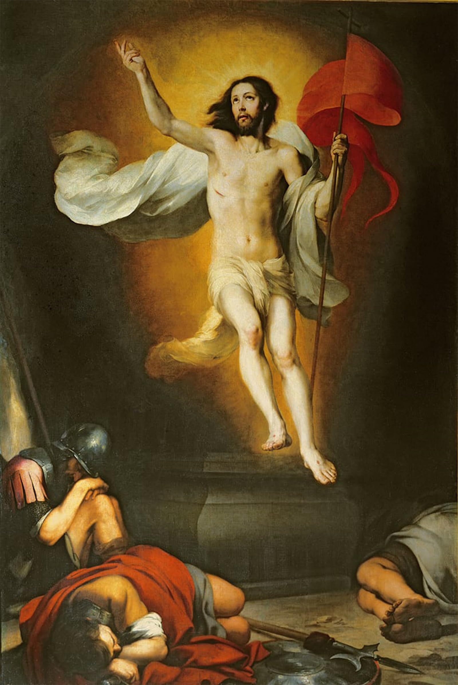 HRJUBWREE Famous Paintings Pictures Artwork Picture the Resurrection of Christ by Bartolomé Esteban Murillo Photo Wall Print for Office Decor 60x90cm