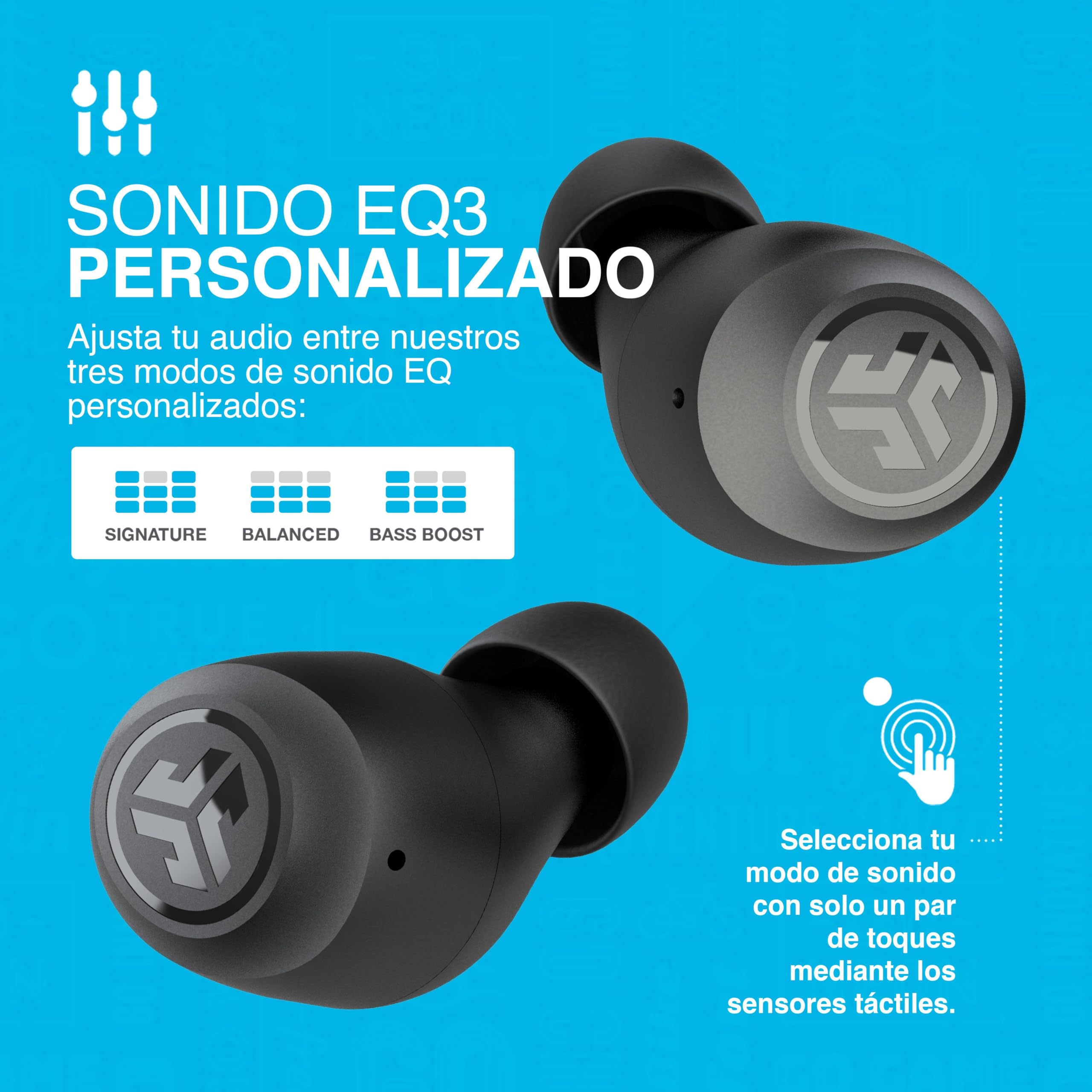 JLab Go Air Pop+ Auriculares Inalambricos Bluetooth, Wireless Earbuds 35+ Horas Rendimiento con Caja de Carga - Audifonos Bluetooth Inalambricos con Micrófono, Dual Connect, App, Negro Medianoche — view 8