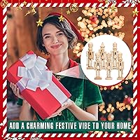 Vista 6 de Yunsailing Juego de 56 figuras de cascanueces de madera sin terminar de Navidad, kit de adornos de cascanueces sin pintar, soldado de pintura