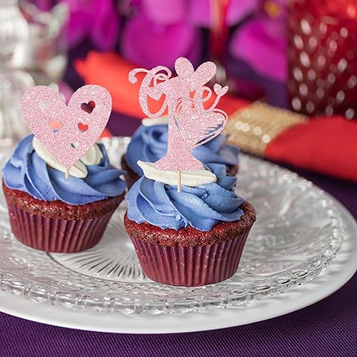 Miniatura 25 de Rsstarxi 36 Pack Happy Valentine's Day Cupcake Toppers Glitter Cupid Love Heart Lip Kiss Me Be Mine Cupcake Picks for Valentine's Day Theme Wedding
