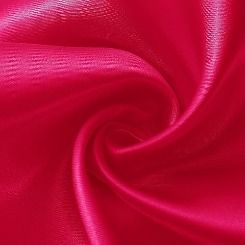 Miniatura 6 de Paquete de 6 caminos de satén de 12 x 72 pulgadas, brillantes y sedosos de satén para cumpleaños, bodas, fiestas, banquetes, color rosa intenso