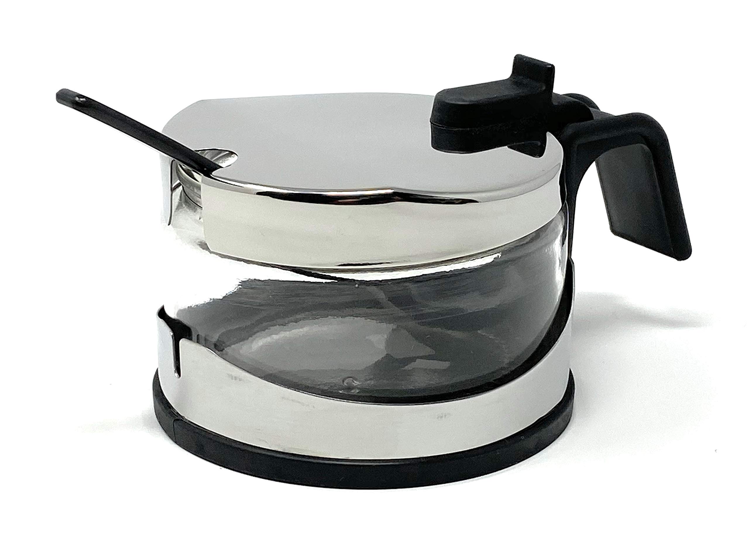 Set di 3 zuccheriere in acciaio inox con cucchiaio, coperchi e