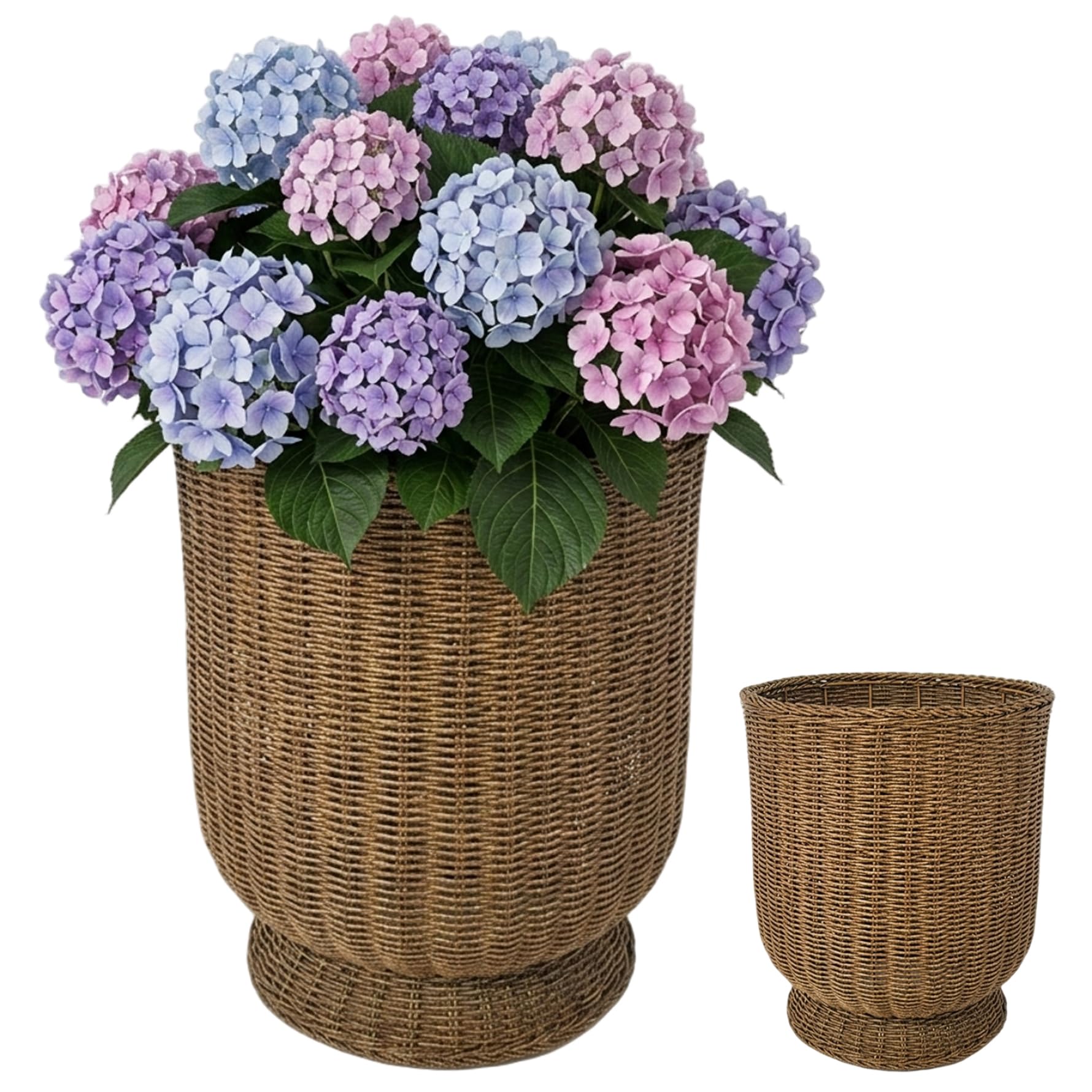 Uanqfegy Natural Brown Woven Planter Basket – Rattan Vase Decorative Wicker Vase for Flowers Indoor Outdoor Plants 13.4x15.7