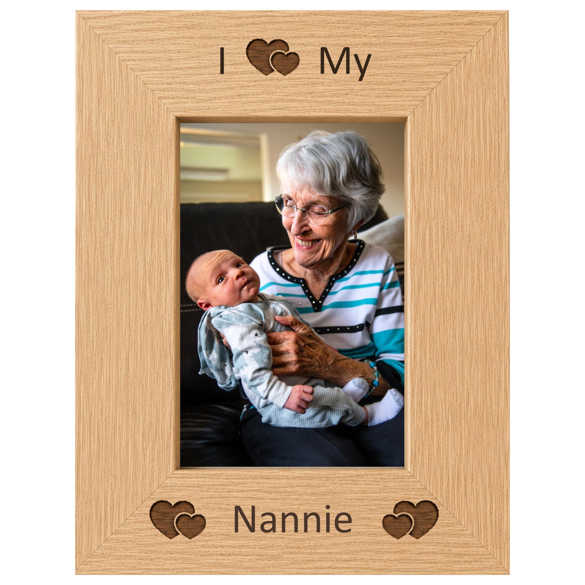 I Love My Nannie 6x4 Oak Effect Photo Picture Frame Keepsake Gift